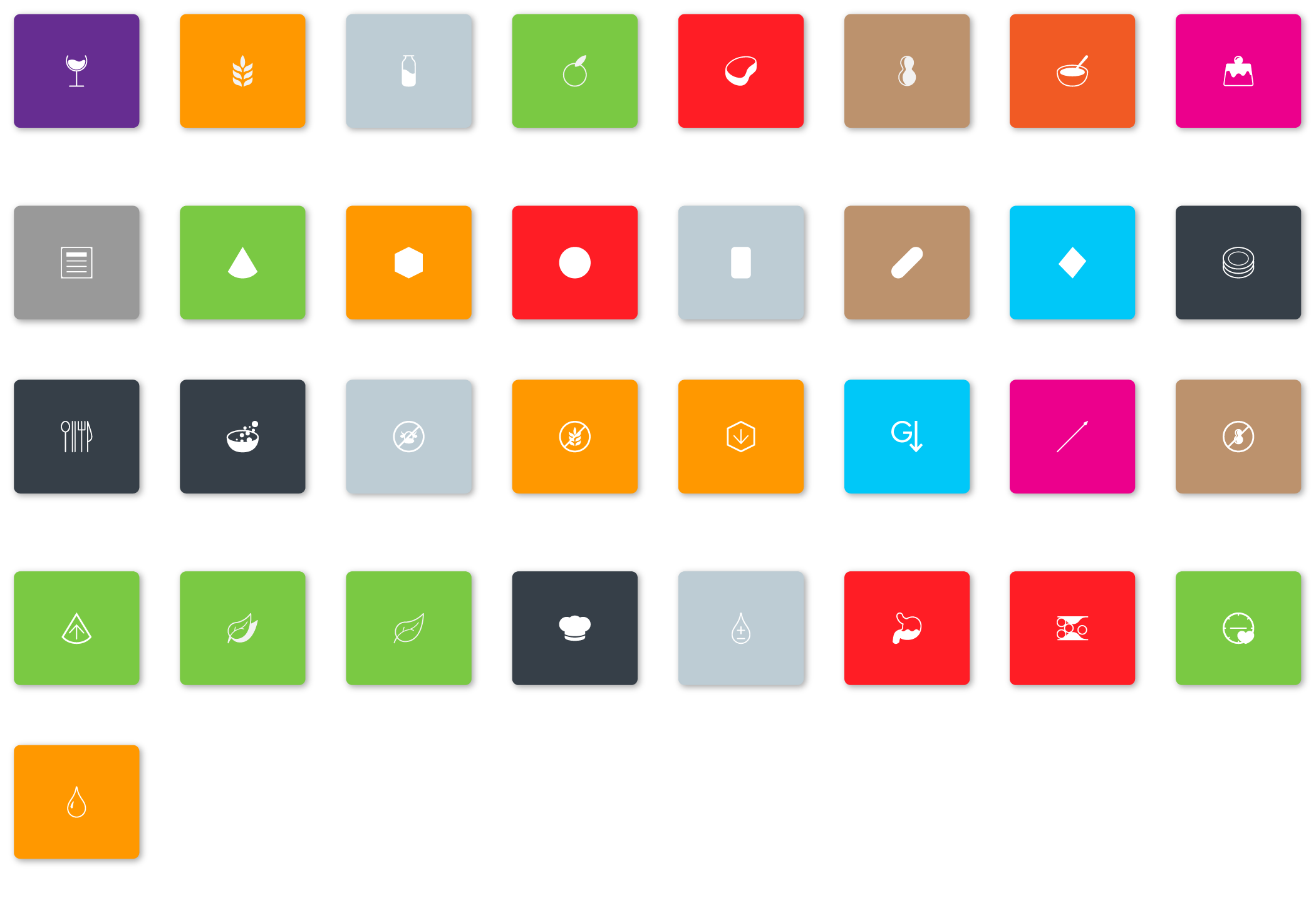 Nutrition placeholders icons